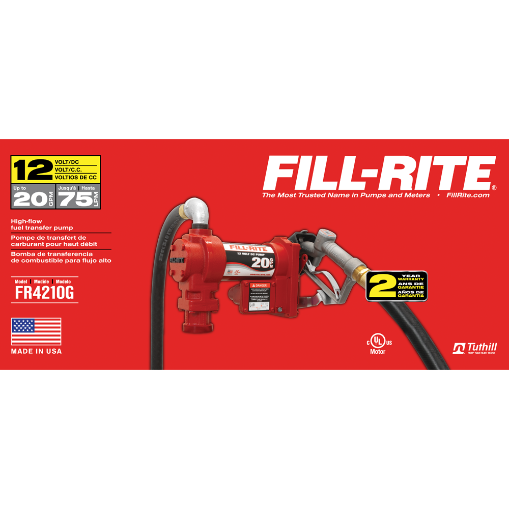 Fill-Rite 12V 20GPM Pump Kit