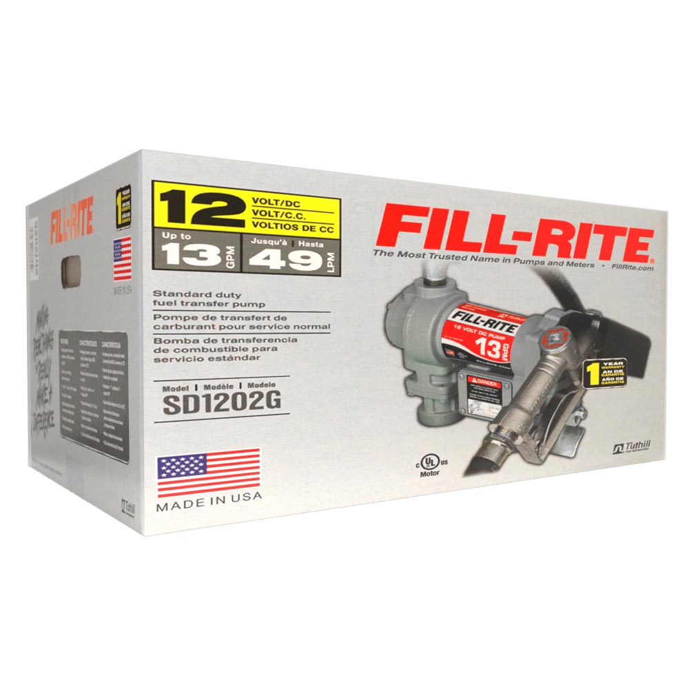 Fill-Rite Diesel Fuel Pump 12V 13GPM Kit SD1202G Box
