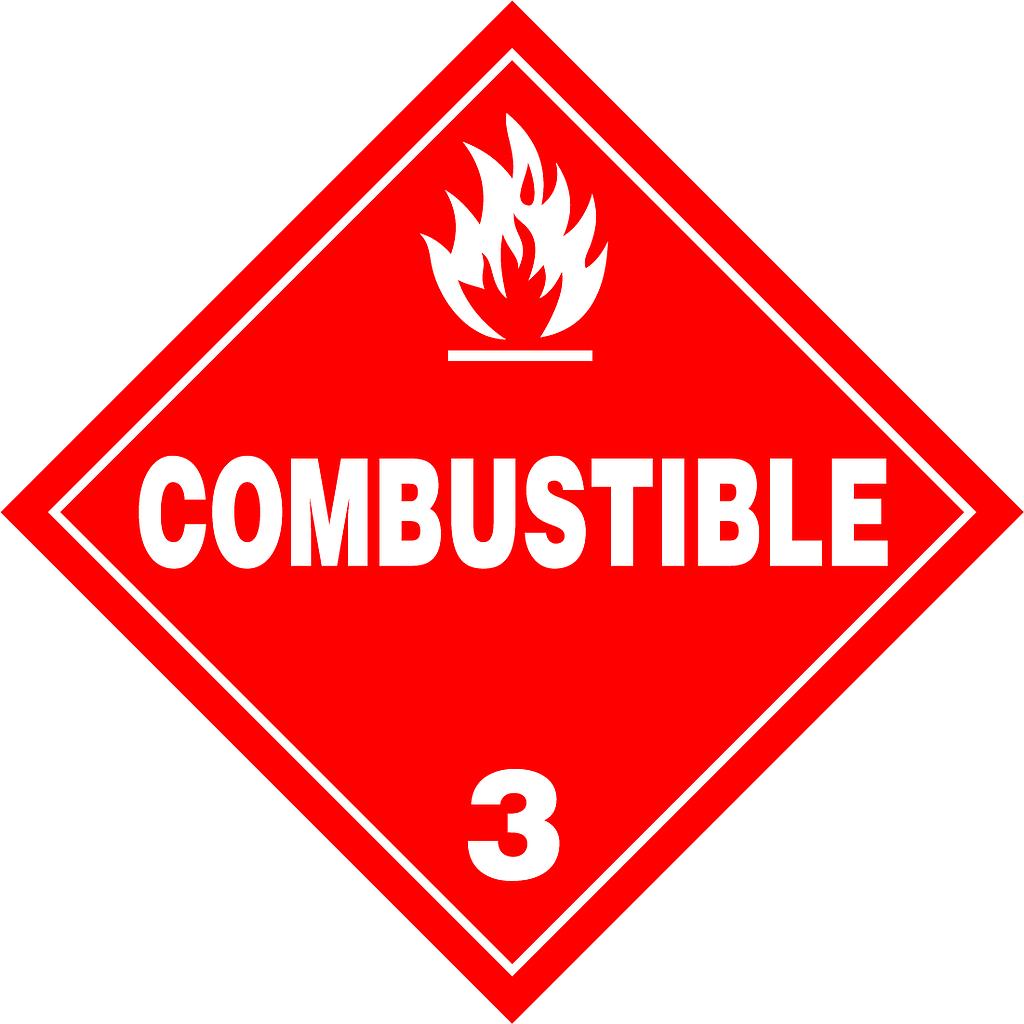Decal Combustible  3 Placard