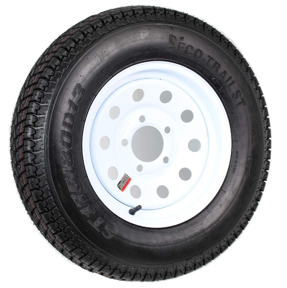 Tire and Wheel LT235-80R16 8-Hole White Mod